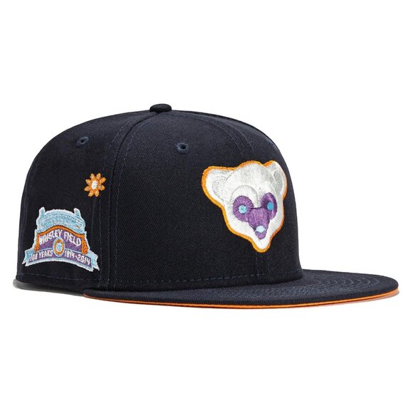 New Era Chicago Cubs 59FIFTY Fitted Hat Navy Super Bloom 100 Year Patch - Picture 3 of 9